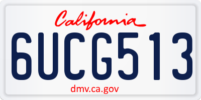 CA license plate 6UCG513