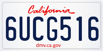 CA license plate 6UCG516