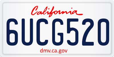 CA license plate 6UCG520