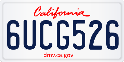 CA license plate 6UCG526