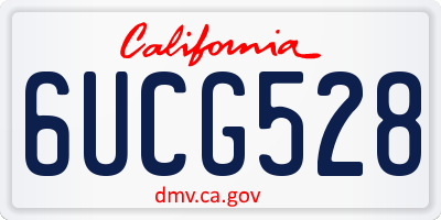 CA license plate 6UCG528