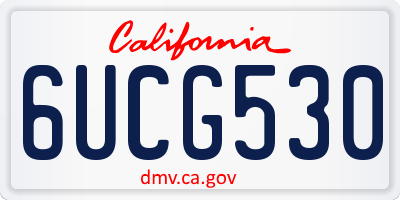 CA license plate 6UCG530