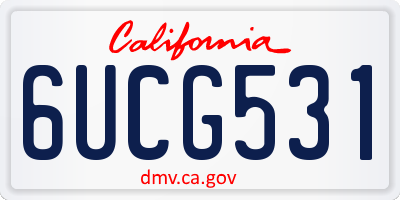 CA license plate 6UCG531