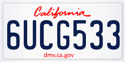 CA license plate 6UCG533