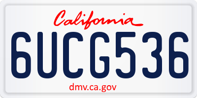 CA license plate 6UCG536