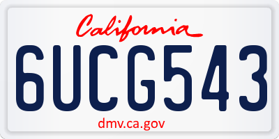 CA license plate 6UCG543
