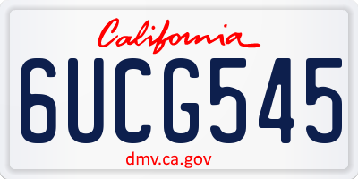 CA license plate 6UCG545