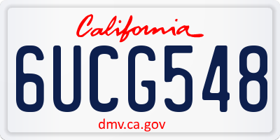 CA license plate 6UCG548
