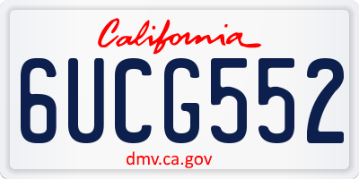 CA license plate 6UCG552