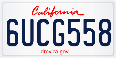 CA license plate 6UCG558