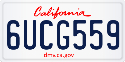 CA license plate 6UCG559