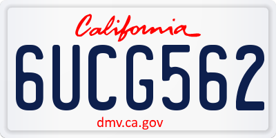 CA license plate 6UCG562