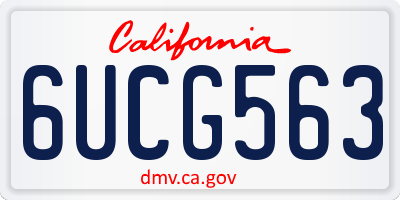 CA license plate 6UCG563