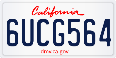 CA license plate 6UCG564