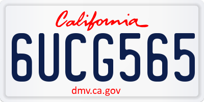 CA license plate 6UCG565