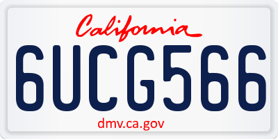 CA license plate 6UCG566