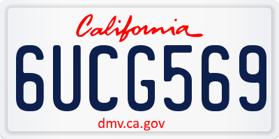 CA license plate 6UCG569