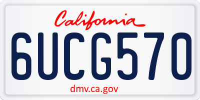 CA license plate 6UCG570