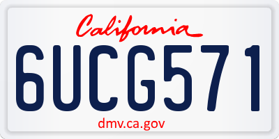 CA license plate 6UCG571