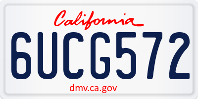 CA license plate 6UCG572