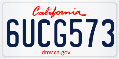 CA license plate 6UCG573