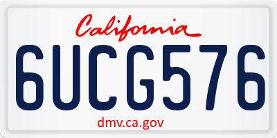 CA license plate 6UCG576