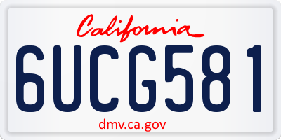 CA license plate 6UCG581