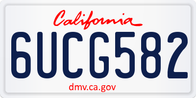 CA license plate 6UCG582