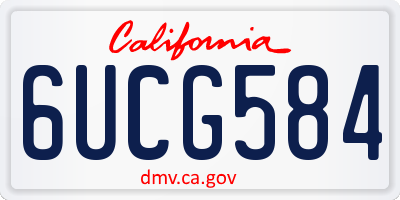CA license plate 6UCG584