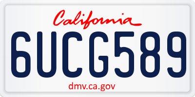 CA license plate 6UCG589