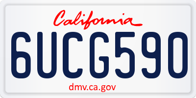 CA license plate 6UCG590