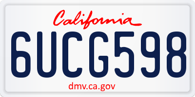 CA license plate 6UCG598