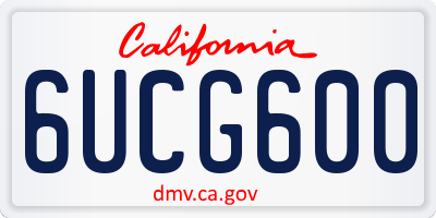CA license plate 6UCG600