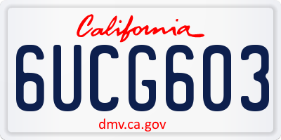 CA license plate 6UCG603