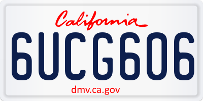 CA license plate 6UCG606