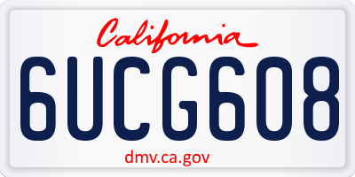 CA license plate 6UCG608