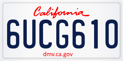 CA license plate 6UCG610
