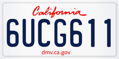 CA license plate 6UCG611