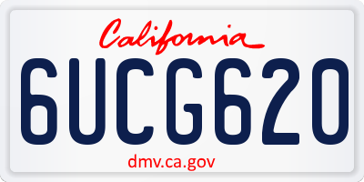 CA license plate 6UCG620
