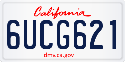 CA license plate 6UCG621