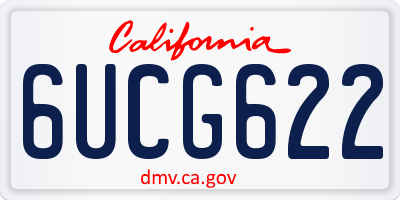 CA license plate 6UCG622