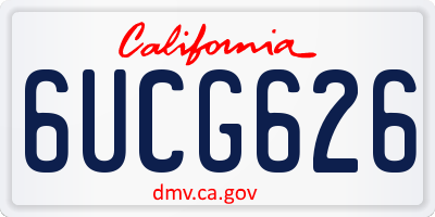 CA license plate 6UCG626