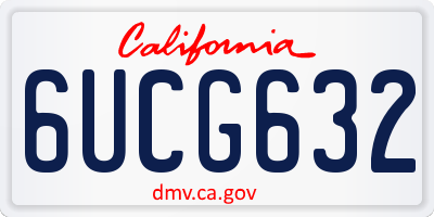CA license plate 6UCG632