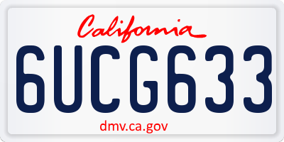 CA license plate 6UCG633
