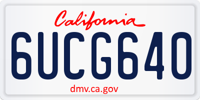 CA license plate 6UCG640
