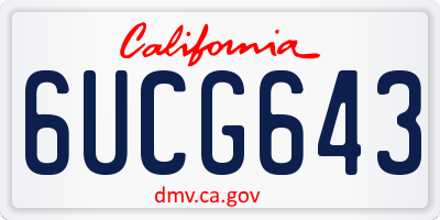 CA license plate 6UCG643