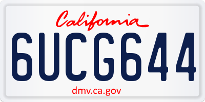 CA license plate 6UCG644