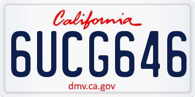 CA license plate 6UCG646