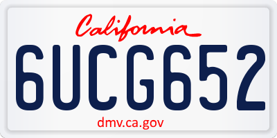 CA license plate 6UCG652
