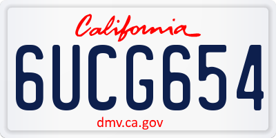 CA license plate 6UCG654